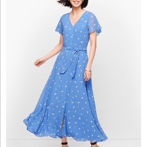 NWT Talbots floral print chiffon dress 12 Petite